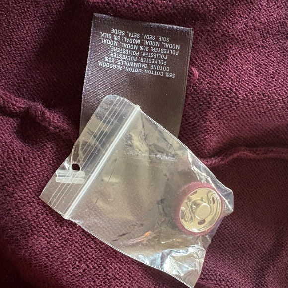 Moth Anthropologie Eggplant Aubergine Snap Front Lightweight Cotton Cardigan - Picture 9 of 10